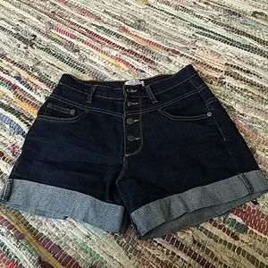 High waisted denim shorts